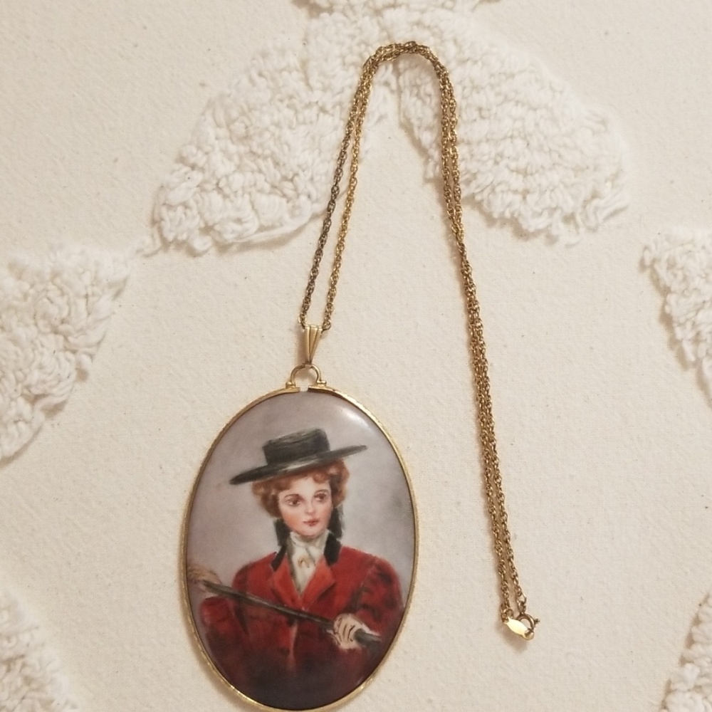 Vintage Hand Painted Necklace